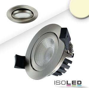 Faretto da incasso LED, argento, 8W, 36°, rotondo, bianco caldo, IP65, dimmerabile