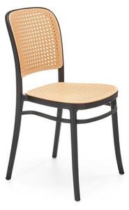 Sedia in plastica K483 in legno naturale/nero