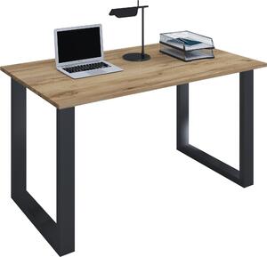Scrivania, 160 x 80 cm, scrivania per computer con struttura in metallo, scrivania da ufficio per casa e studio - Lona U