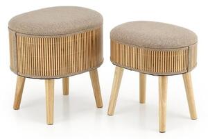 Set di Pouf imbottiti Tico beige/naturale