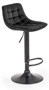 Sgabello da bar H-95 in velluto nero