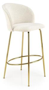 Sgabello da bar imbottito H-116 in crema
