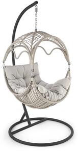 Poltrona sospesa Rasmus in rattan/grigio