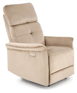 Poltrona reclinabile Semir velluto beige - H108 cm