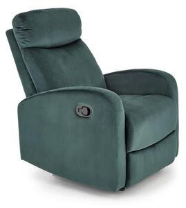 Poltrona reclinabile Wonder in velluto verde - H98 cm