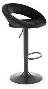 Sgabello da bar H-102 in velluto nero
