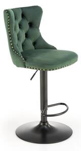Sgabello da bar H-117 in velluto verde