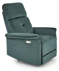 Poltrona reclinabile Semir in velluto verde - H108 cm
