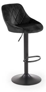 Sgabello da bar H-101 in velluto nero