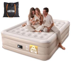 Materasso gonfiabile per 2 persone, autogonfiante, dimensioni 203x152x46 cm, superficie floccata