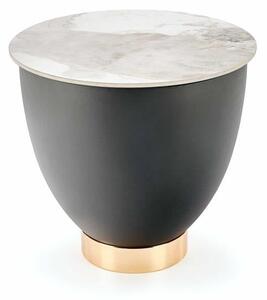 Tavolino da caffè Cecilia S effetto marmo bianco/grigio