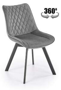 Sedia K520 grigio velluto