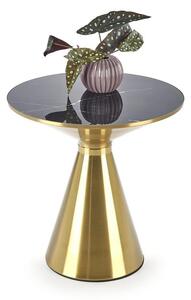 Tavolino da caffè Tribeca effetto marmo nero/oro