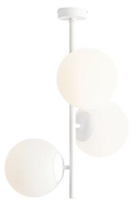 Plafoniera metallo vetro E27 46 cm di larghezza bianco 3 luci globo lampada da soffitto moderna