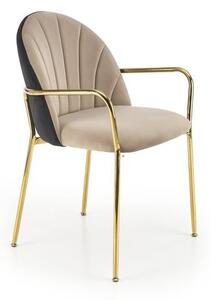 Sedia K500 velluto beige - nero