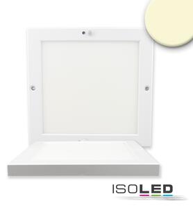 Lampada da soffitto Slim angolare bianca, 220x220mm, con sensore di movimento PIR, 18W, trasformatore integrato, bianco caldo