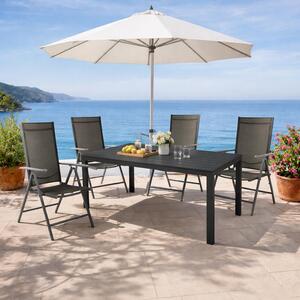 Set da giardino Set di sedute 5 pezzi 180x90 cm Alluminio Non-Wood Antracite