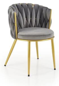 Sedia K517 velluto grigio/oro