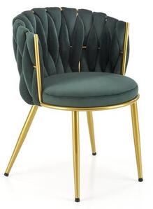 K517 sedia in velluto verde/oro