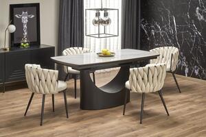 Tavolo allungabile Osman effetto marmo bianco - L160-220 cm