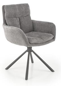 Sedia girevole K495 in tessuto grigio