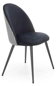 Sedia K478 Velluto Bianco-Nero - H 84cm