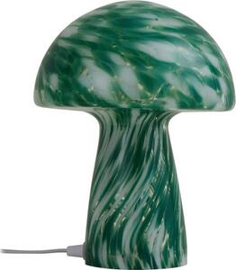 Lampada da tavolo Lindby Hubi, verde, vetro, Ø 22 cm, a forma di fungo