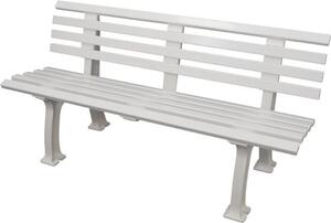 Panchina da giardino Antigua | 3 posti | Bianco | HxLxP 74x150x54cm | Plastica resistente agli agenti atmosferici e ai raggi UV | Panchina da parco Panchina da esterno Balcone da giardino Terrazza