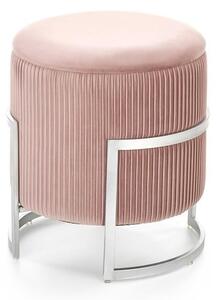 Sgabello imbottito rosa Cricket - H46 cm