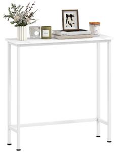 HOMCOM Tavolo Console Tavolino con piedini regolabili, cinghie anti-ribaltamento 75 x 24 x 76 cm per Piccoli Spazi Bianco | Aosom Italy