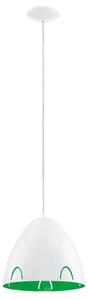 Lampada a sospensione in bianco e verde, altezza 110 cm, FRASSI