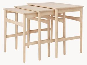 Set di 3 tavolini in legno di quercia CH004