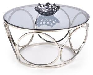 Tavolino da caffè Venus in vetro fumé/argento - ø80/44 cm