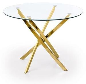 Raymond tavolo rotondo in vetro trasparente/oro ø100/h73 cm