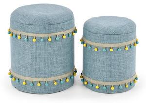 Set di Pouf imbottiti Grado azzurro