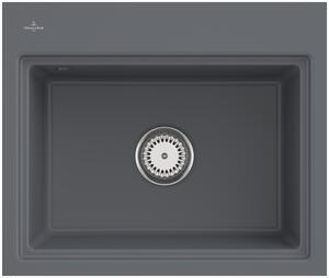 V&B lavello a filo Subway Style 60 S Flat re, con scarico, funzionamento manuale, grafite