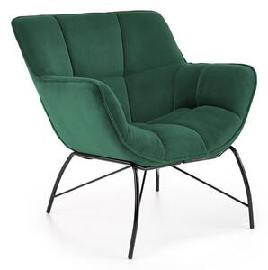 Poltrona Belton in velluto verde - H78 cm