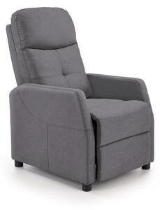 Poltrona reclinabile Felipe 2 in velluto grigio - H103 cm