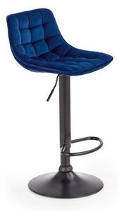 Sgabello da bar H-95 in velluto blu navy