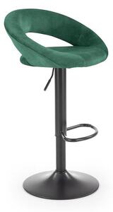 Sgabello da bar H-102 in velluto verde