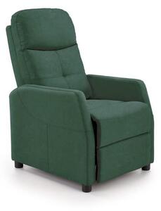 Poltrona reclinabile Felipe 2 in velluto verde - H103 cm