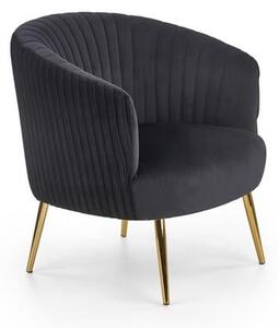 Poltrona imbottita Crown in nero