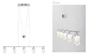 Lampada a sospensione Näve LED; colore: cromo, trasparente, 7052342