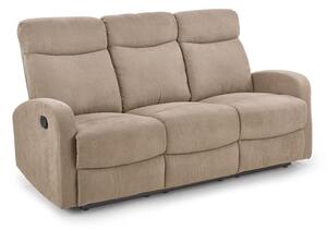Divano reclinabile Oslo 3S in tessuto beige - H100 cm
