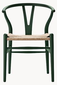 Sedia in legno con seduta intrecciata Wishbone CH24