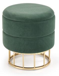 Sgabello imbottito in velluto verde/oro Minty Velvet