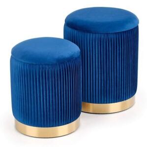 Set di Pouf imbottiti Monty in blu /oro