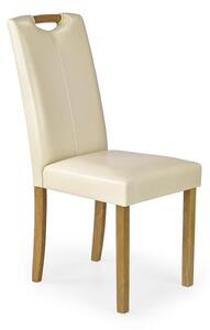 Sedia Caro in ecopelle crema faggio