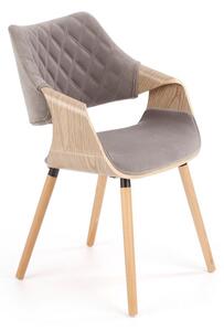 Sedia K396 rovere grigio materiale velluto