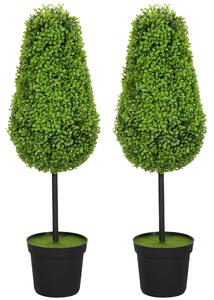 Set 2 Piante Finte Sferiche Con Lavanda | Vaso Incluso | Per Interni Ed Esterni | Ø24x60 Cm | HOMCOM - Foto 10